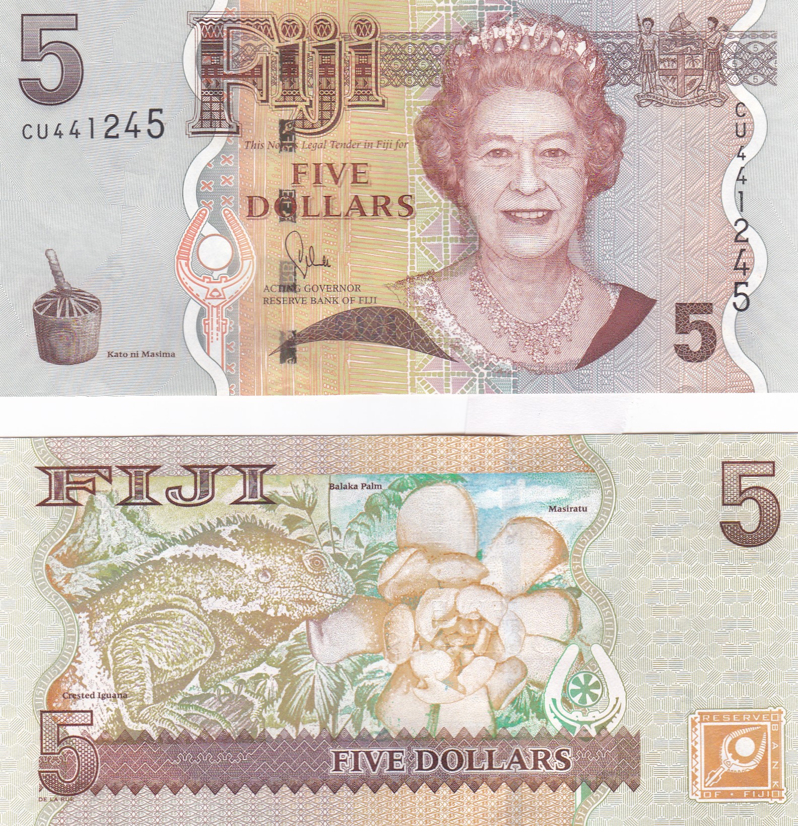 Fiji #110b  5 Dollars